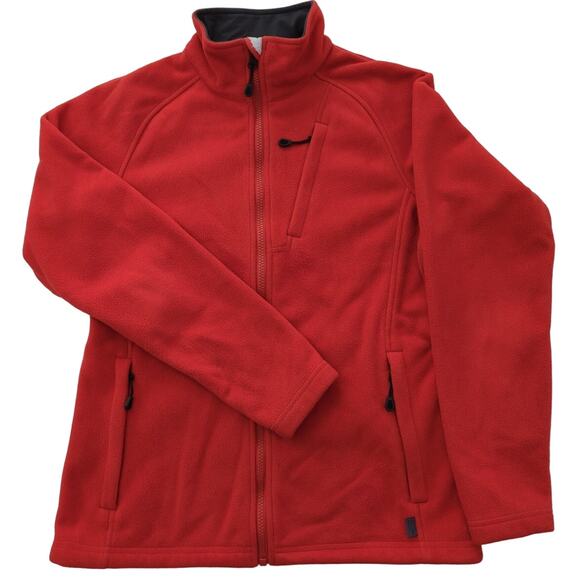 EMS EASTERN MOUNTAIN SPORTS Red-Orange Full Zip Fitted Polar Fleece Women size S - Picture 1 of 10